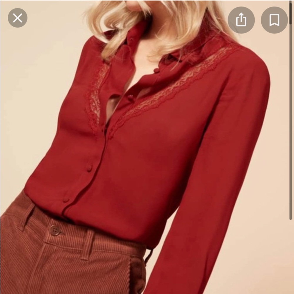 NWT Reformation Paulina Top in Crimson SZ S